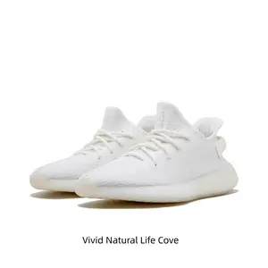 All-White Knit Low-Top Sneakers with Monochromatic Cushioned Midsole
