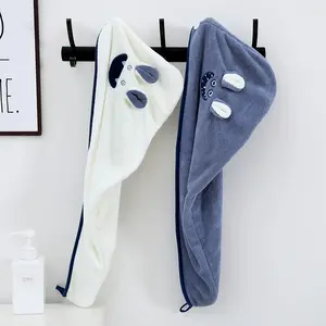 Trendy Cartoon Monster Hair Drying Towel Wrap, Cute Thick Coral Fleece Hair Turban, Ultra Absorbent Quick-Dry Shower Cap for Women & Kids, Soft Comfortable Design for Daily Shower & Hair Care