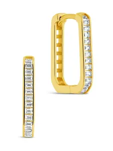 Piper CZ Rectangle Hoop Earrings