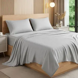 MOXHOMO 4PCS/6PCS Bamboo Cooling Queen Size Sheet Set - Children Bedding Set, Breathable and Comfortable - Fit For Hot Sleepers and Sweats, Pillowcases, Flat Sheet and Fitted Sheet - A Perfect Gift