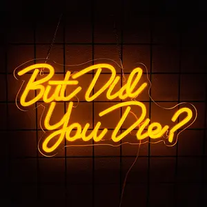 But Did You Die？ Neon Signs for Wall Decor, Golden LED Sign, Neon Light Sign for Room Decor, Neon Lights with USB Powered for Bedroom, Office, Gym Room