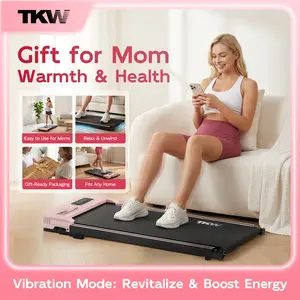 TKW 4-in-1WalkingVibration pad, Gift for Mom,Lightweight UnderDeskWalking pad Treadmill, 200-300lbs Weight Capacity,Low-Noise Motor Walking Pad,withHandle, Remote Control & Wheels for Easy mobility, LEDDisplay, Portable Under Desk Treadmill