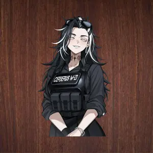 Gothic Style Female Warrior Sticker, Perfect For Fans Of Military Themed Anime, Sticker Vinyl Waterproof 2x2 to 6x6inches
