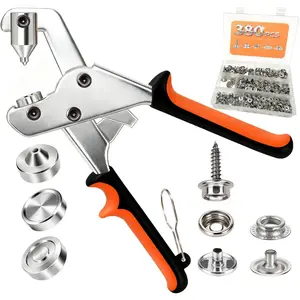 Heavy Duty Snap Fasteners Kit & Snap Fastener Tool with 100 Sets 15mm Boat Cover Snaps - Professional Canvas Snap Button Kit for Boat, RV, Tarp & Canvas Repair