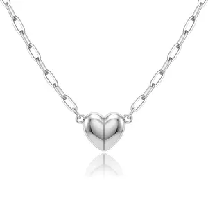 Women Heart Shaped Magnetic Pendant Necklace Dainty Choker Fashion Jewelry Romantic Gift for Valentine's Day Birthday Party Anniversary