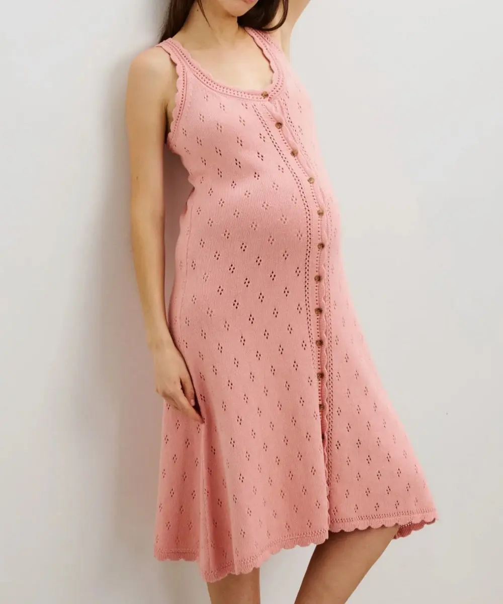 HATCH: The Eloise Pointelle Nursing Tank Dress (Rose)