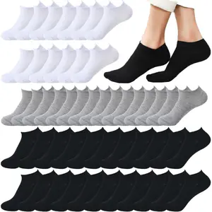 12-30 Pairs Low Cut Ankle Socks for Women No Show Casual Breathable Athletic Socks Bulk for Sport