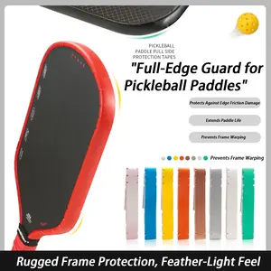 3pcs Multicolor Pickleball Racket Edge Sticker, PU DIY Frame Protective Tape, Anti-Collision Pickleball Racquet Sticker