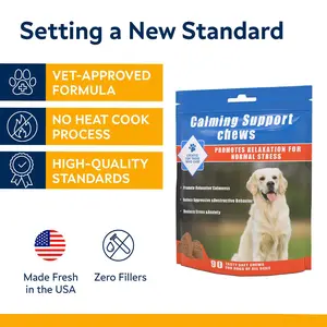 Dog Pet Chews for All Breeds - Multivitamin, Calming - Chicken & Meat Flavors, Skin & Coat Support, Training Treats 90 Capsules-BY