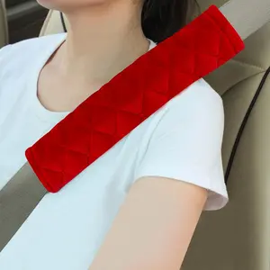 Soft Seat Belt Cover Pad, 2-Pack for Adults and Children, Suitable for Car Seat Belt, Backpack, Shoulder Bag, Laptop Computer Bag (Red)