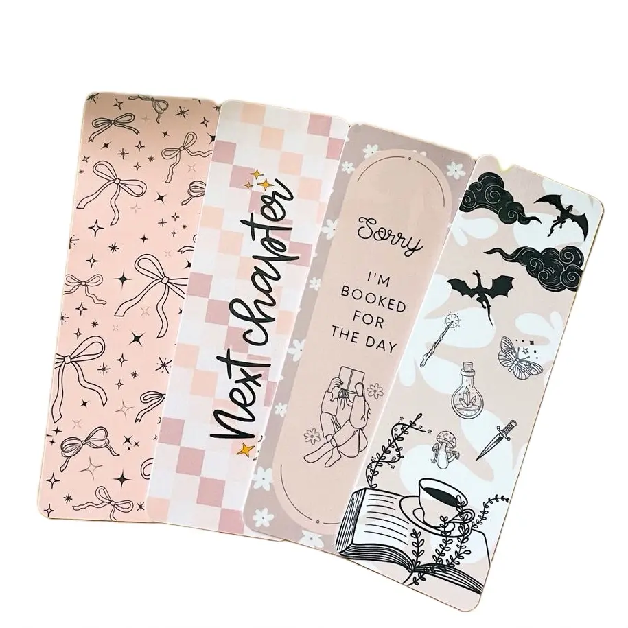 Beige Handmade New Year New Bookmarks Laminated Bookmarks