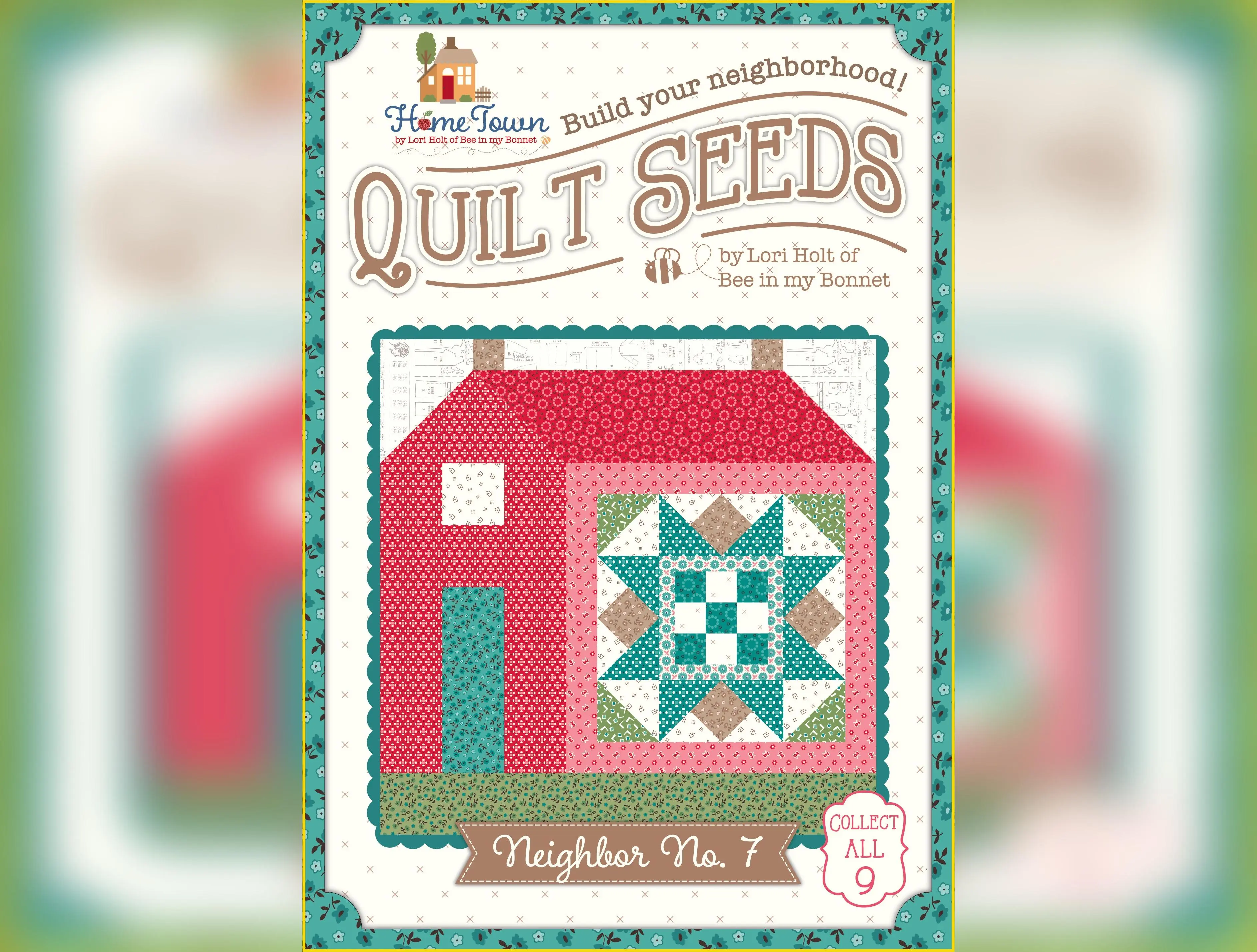 Home Town | Quilt Seeds Neighbor No. 7 Quilt Block Pattern by Lori Holt | 18" x 20"