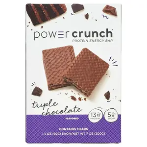 Power Crunch Original Protein Energy Bars, Triple Chocolate, 5 Count