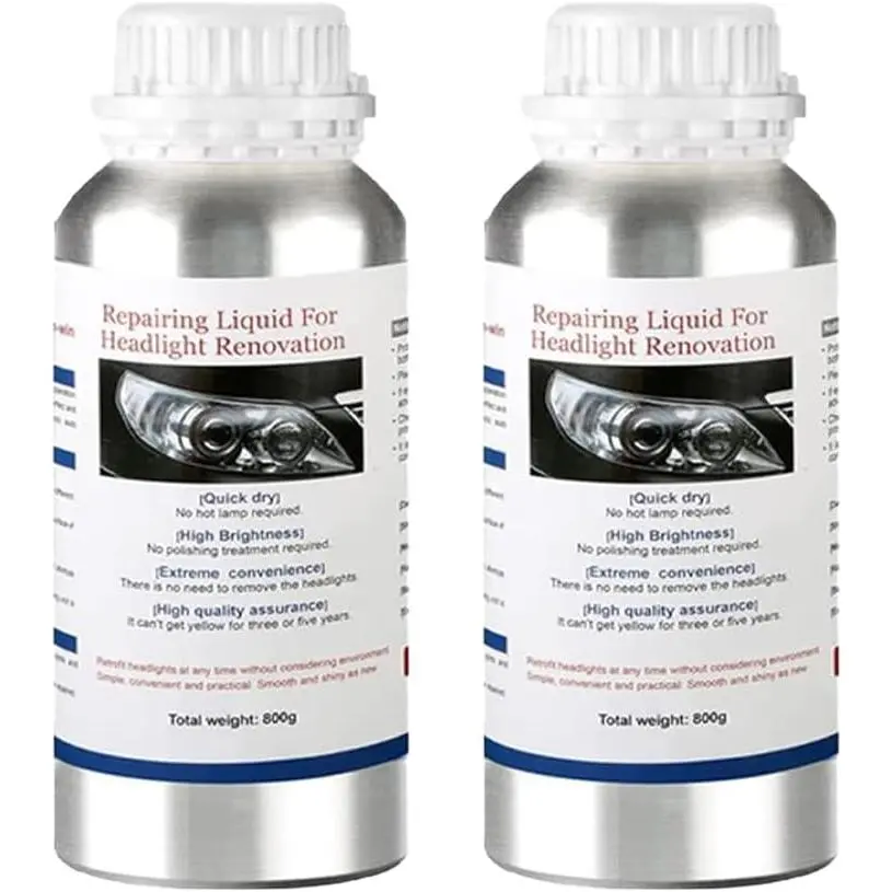 1600g  Headlight Restoration Liquid,Auto Headlight Scratch Restoring Fluid,Headlight Lens Polish Repair Liquid for Repair of Scratch,Yellowed, Haze, Cracked Headlamp
