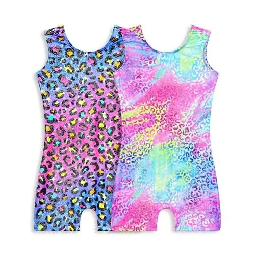2pcs Blue Purple＆colorful Leopard
