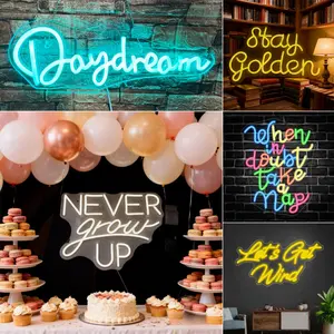 Stay Golden Neon Sign, LED Wall-Mounted Decorative Lighting with Dimmer, Colorful Neon Signs for Homes, Bars, Shops, Rooms, Restaurants, Birthday Parties