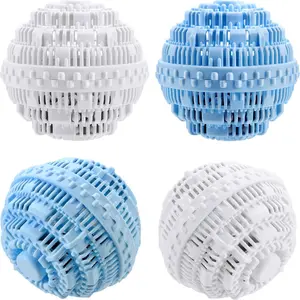 Boao 4 Pieces Laundry Ball, Natural Non Chemical Detergent Laundry Balls for Machine Laundry Washer and Dryer Ball Bundle(Blue, White)