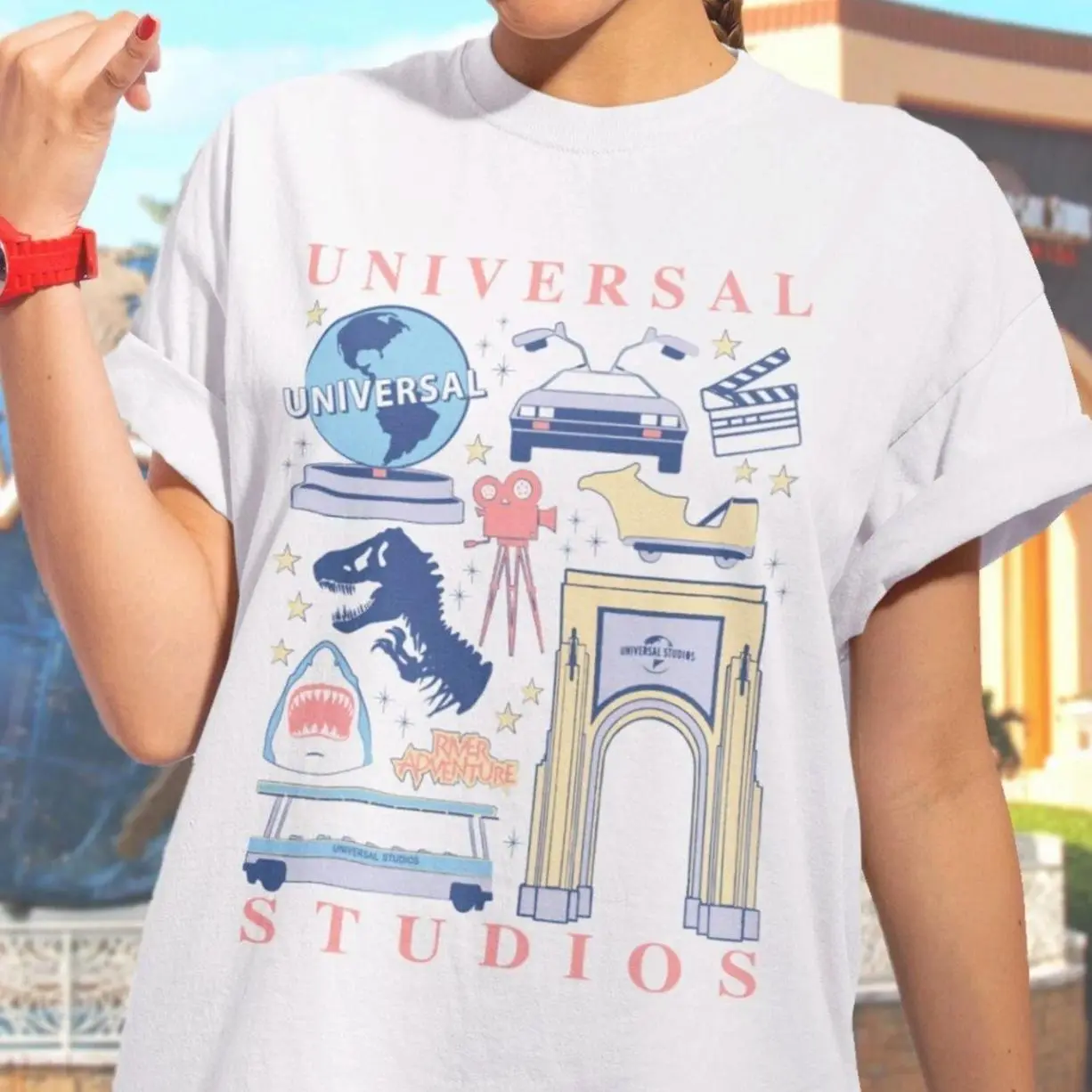 Universal Park Icons T-Shirt | Retro Universal Studios Graphic Tee | Epic Universe Islands of Adventure Souvenir Shirt, Magic Kingdom, Magic theme, WDW Family Match shirt