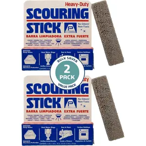 Scouring Stick, Heavy Duty Extra  Pumice Cleaning Bar,  Pumice Stone for Cleaning Tough Toilet Rings, Bathroom & Kitchen Stains - Scouring Stick on Toilet Bowls, Pool, Tiles(2 Pack)