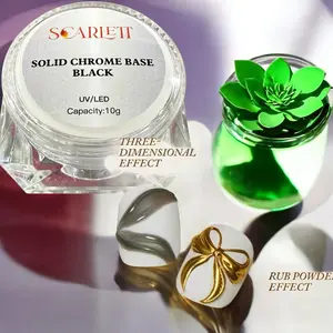 3D Solid Chrome Gel BLACK – Gel Đen 3D Chà Chrome, Không Cần Base