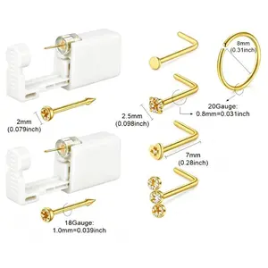 7pcs Nose Piercing Kit Nose Ring Piercing Kit, Nose Piercing Kit with Nose Rings Disposable Nose Piercing Gun Kit
