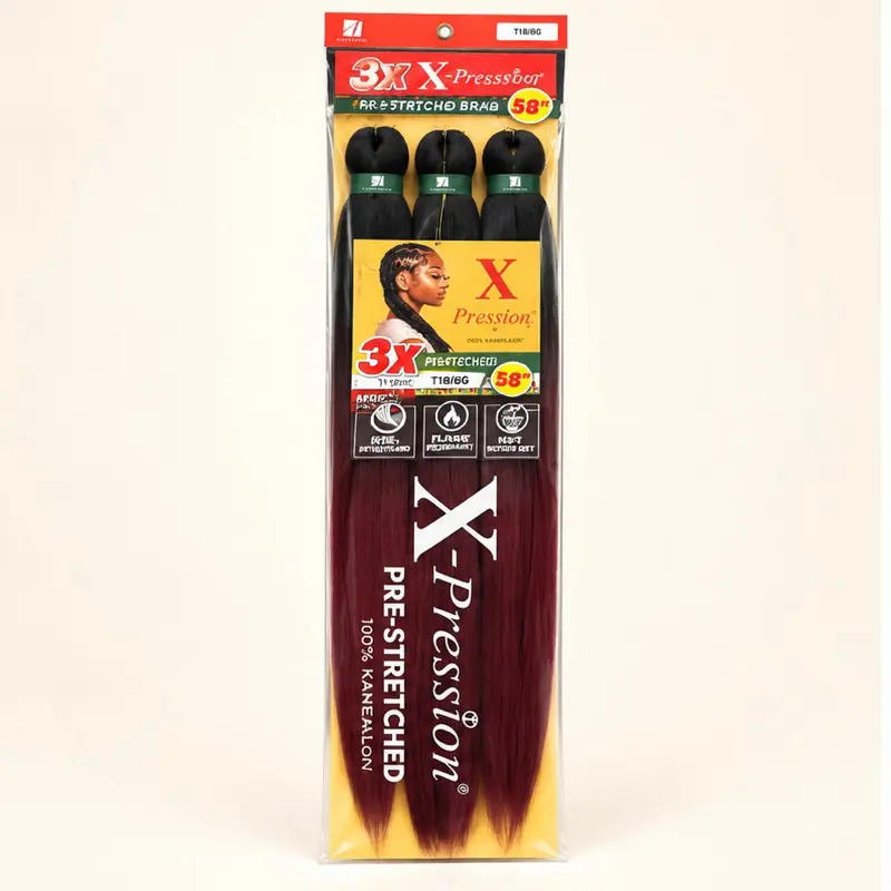 X-Pression 3x Pre-Stretched Braiding Hair, 58 inches