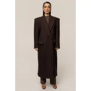 Chocolate Oversize Double Breasted Coat