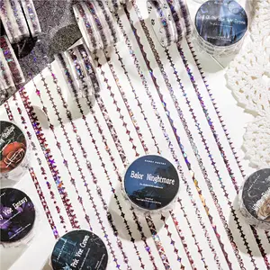 Holographic Washi Tape Set, 3 Rolls/bag Ice Crystal PET Material Decorative Tape, Scrapbooking & Journal Making Supplies, Craft Kits for Home School Office