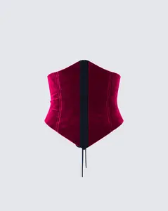 Moira Burgundy Velvet Corset Top