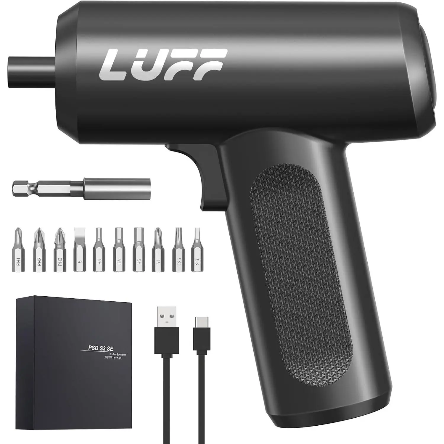 Electric  Set, 4V Cordless Rechargeable  with 4.5 N.m Torque, 1500 mAh  USB-C, LED Light, 12 Bits for Furniture/Electrical Repairs