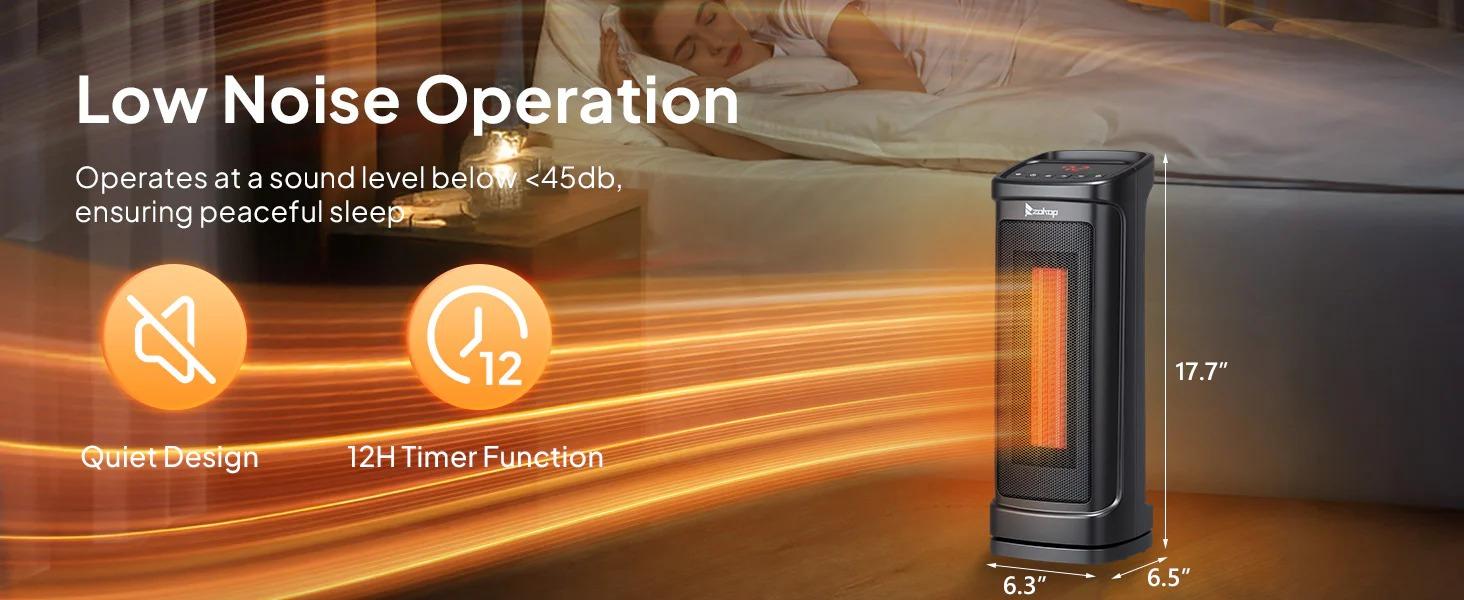 [TOP RATED - FLASH SALE] ROVSUN 17" High 1500W 120V Electric Tower Heater