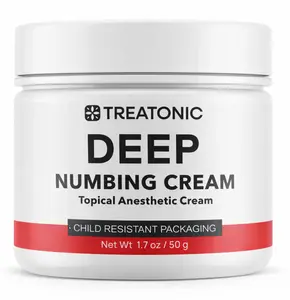 Treatonic Maximum Strength Numbing Cream: Numbing Cream for Discomfort, Burn, Itch & Pain Relief - Fast-Acting, Soothing Topical Anesthetic with Menthol & Emu Oil for Hemorrhoid Treatment – 1.7oz
