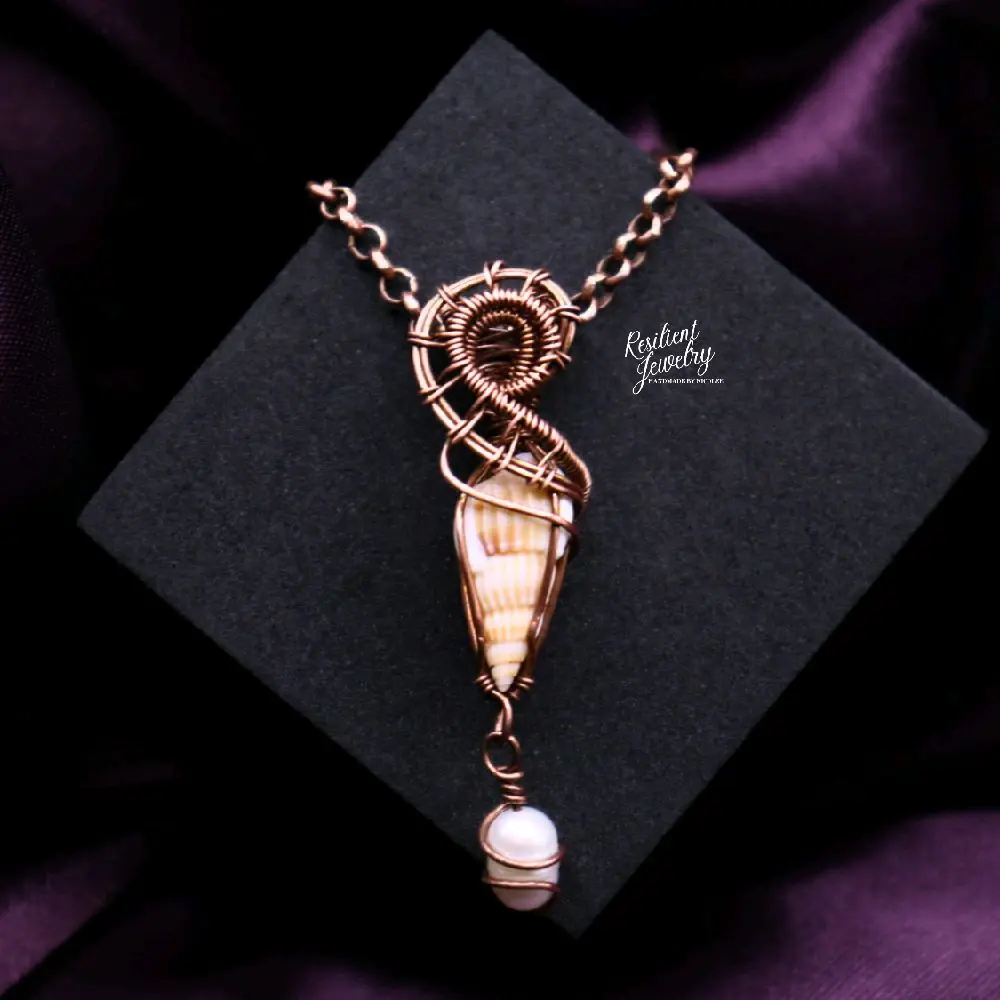 Custom Sea Shell & Pearl Wire Wrapped Pendant - Pick Your Style - Mermaid Necklace - Unique Design