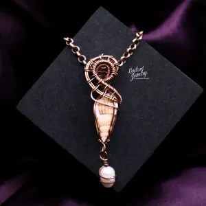 Custom Sea Shell & Pearl Wire Wrapped Pendant - Pick Your Style - Mermaid Necklace - Unique Design