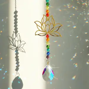 Crystal Prism Suncatcher Dreamcatcher Hanging Moon Sun Catcher for Window Rainbow Maker Home Garden Decor Wedding Christmas Gift