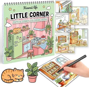 Adult Coloring Book for Women Relaxation, Spiral Bound Mindfulness Coloring Book for Adults and Teens Featuring Cute Single-Sided Pages Bold and Easy, Simple and Big Designs for Relaxation - Corner