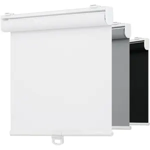 Cordless 5% Openness View Roller Shades for Indoor Windows,Solar Screen Flame Retardant,Thermal Insulated UV Protection Fabric,Rolled Up Blinds with Spring System for Home(White,46" W x 72" H)