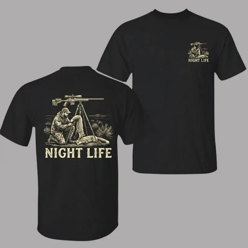 Unisex 100% Cotton Predator Hunter Graphic Tshirt - Regular Cut, Short-Sleeve Coyote Hunting Top, Oeko-Tex Safe, Ribbed Round Neck, 3XL Sizes, All-Season Casual Sports Outdoor Gift