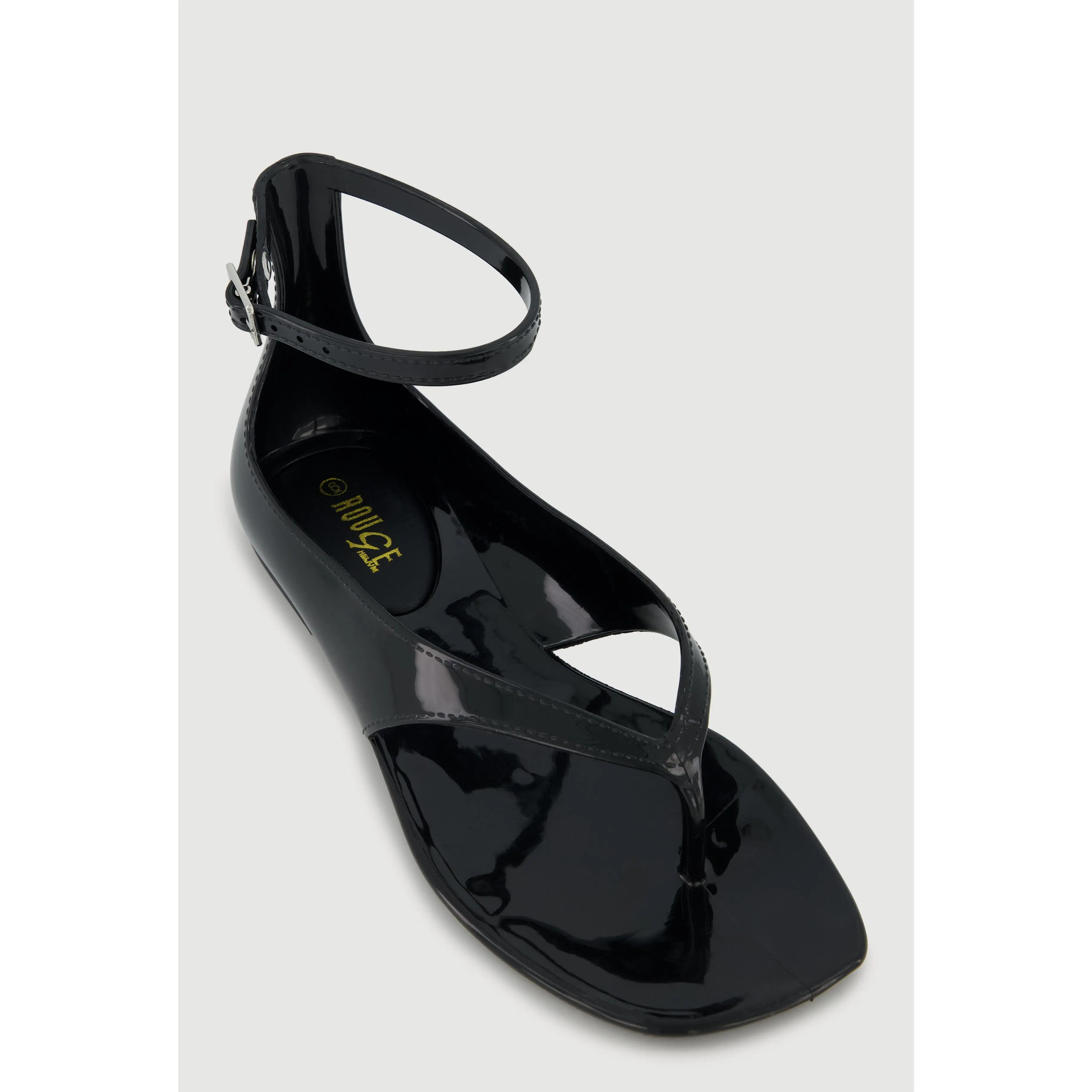 Jelly Buckle Strap Open Toe Thong Sandals
