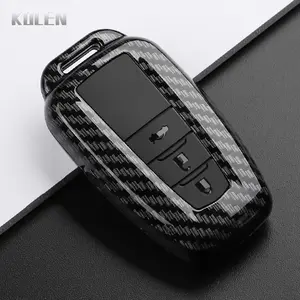 ABS Carbon Fiber Car Key Case Cover Shell Fob For Toyota Prius Camry Corolla CHR C-HR RAV4 Land Cruiser Prado Accessories Car Key Accessory Car Key Protector Car Key Holder