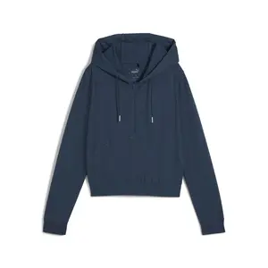 PUMA Womens Pamela Reif Quarter Zip Hoodie Athletic Outerwear Casual Hoodie - Blue