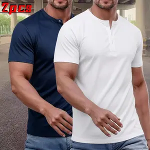 2-pack men’s Henley-collar short sleeves with a cool, breathable feel. Versatile casual style suitable for multiple occasions. Soft, skin-friendly mesh fabric that stays breathable even after prolonged wear—no stuffiness, no sweat buildup. The simple Henl