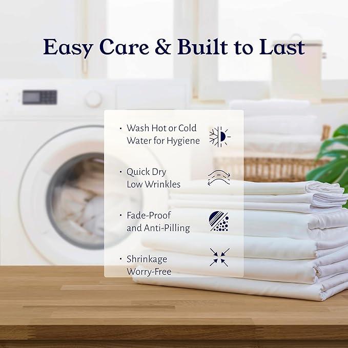 Soft 400 Thread Count Sateen Sheet Set, Natural 100% Cotton Sheets Full Size Bed Set, Deep Pockets for a Snug Fit, Durable Bedding - White Soft 400 Thread Count Sateen Sheet Set, Natural 100% Cotton Sheets Full Size Bed Set, Deep Pockets for a Snug Fit, Durable Bedding - White