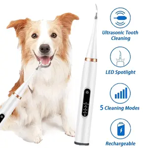 Dog Plaque Remover for Teeth,Pet Tooth Cleaner with LED Light,Cleaning Kit for Tartar and Stains,5 Adjustable Modes,Pet Teeth Cleaning kit,Suitable for Dogs and Cats