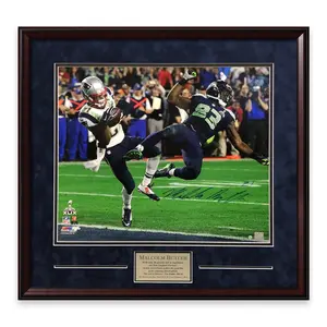 Malcolm Butler Autographed 16x20 Photo Framed to 31x33