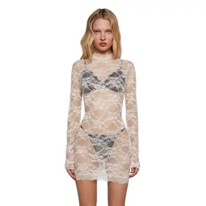Blank Spaces Sheer Mini Dress - Ivory