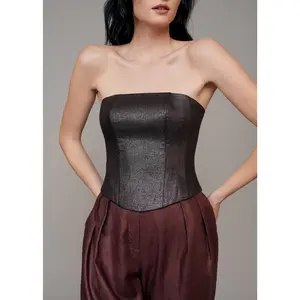 Cabernet Brown Metallic Corset