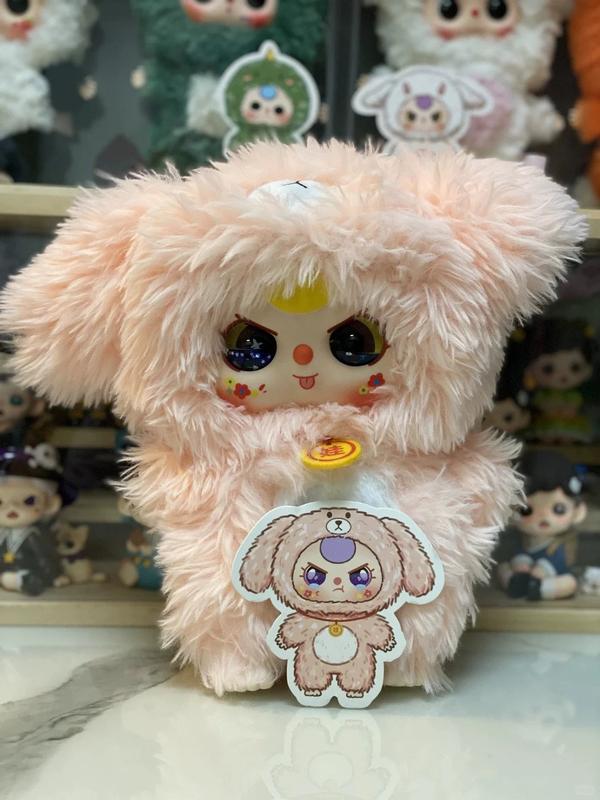 Baby Three 400% Scale V1 Baby Blind Box | 12+1+2 Hidden Styles | Ultra-Soft Cuddly Heart-Themed | Collector's Gift for Adults & Kids (Display/Play)