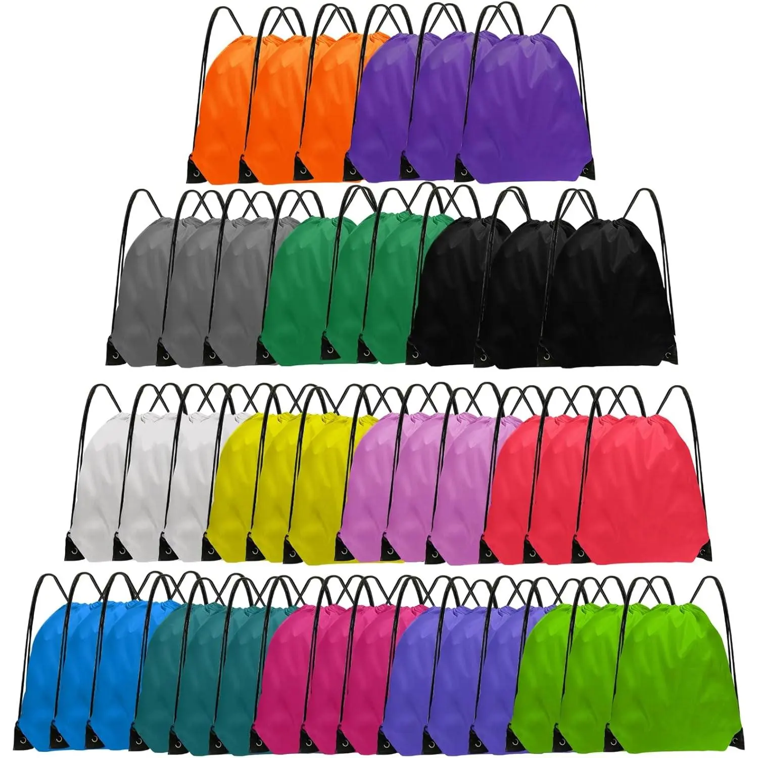 Bulk Drawstring Sackpacks (42 Pcs, 14 Colors) - Outdoor Fitness Bags, Sports Bags for Men, Gym Use, Outdoor Fitness Bag