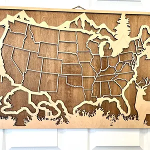 Wood Travel Map